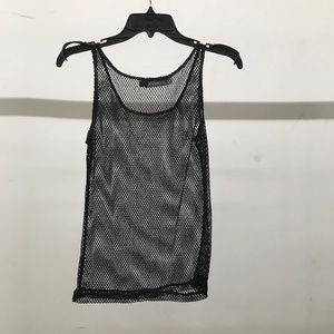 Black Mesh Tank Top